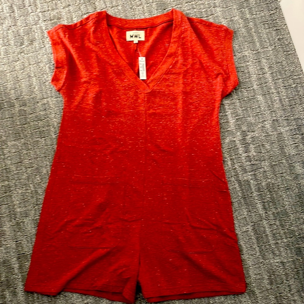 Madewell Spring roll romper brand new with tags! Size M
